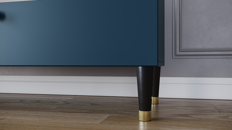 Televizní stolek YRANI 2S, modrá/bílá