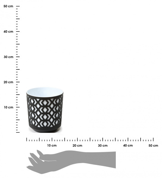 DekorStyle Květináč Etnic 14x15 cm černo-bílý