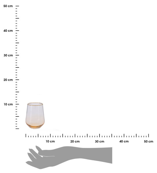 DekorStyle Sklenice Glassouri 425 ml jantarová/čirá