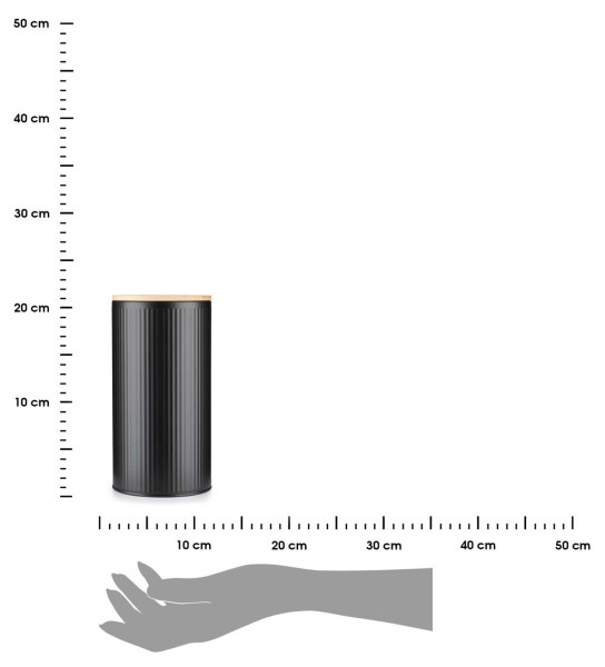 DekorStyle Dóza na potraviny Blackie 1,6 l černá