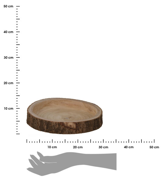 DekorStyle Dřevěná miska Paulownia 30 cm hnědá