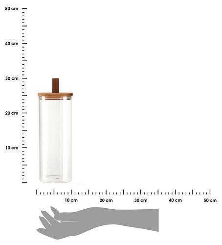 DekorStyle Skleněná dóza na potraviny All in One 1900 ml čirá