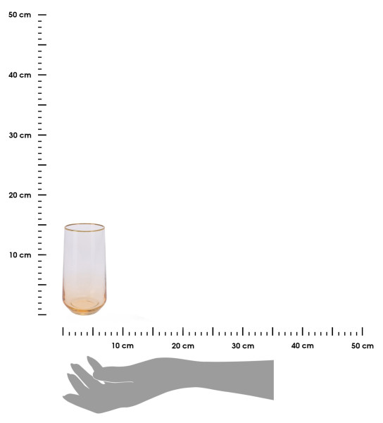 DekorStyle Sklenice Glassouri 470 ml jantarová/čirá