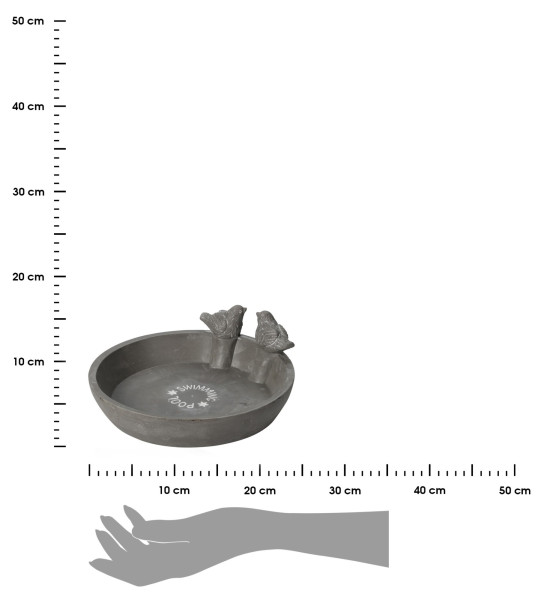 DekorStyle Ptačí pítko SIMIL 23,5 cm šedé