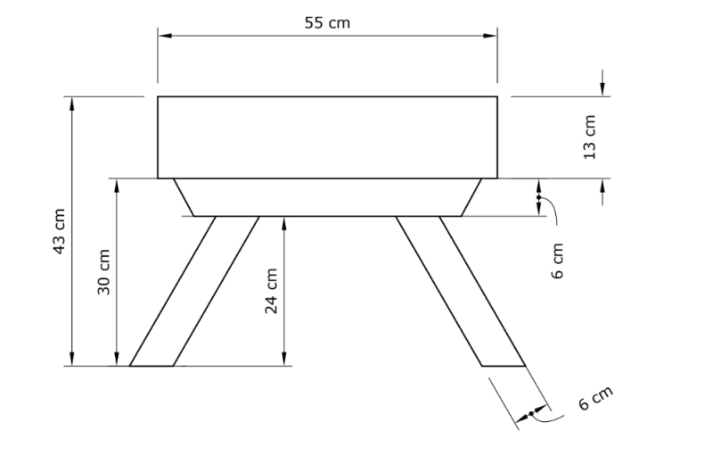 MarLiving Taburet BREEZIO 01 55 cm z masivu/béžový