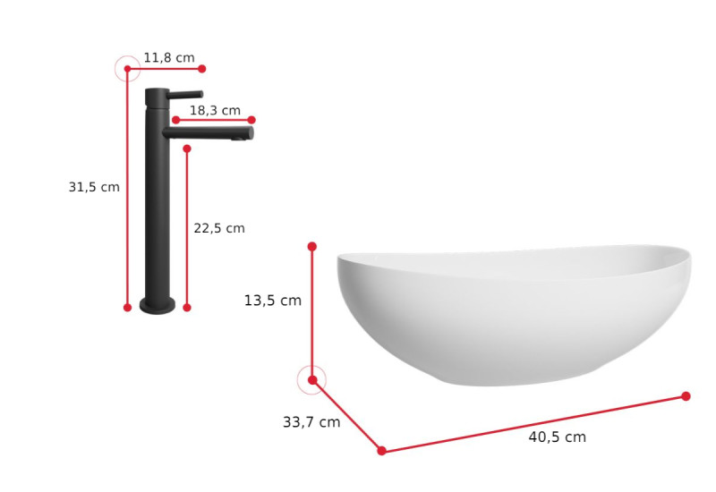 Expedo Koupelnová skříňka pod umyvadlo s umyvadlem RYFEN 80, 80x52x48, dub zlatý/bílá