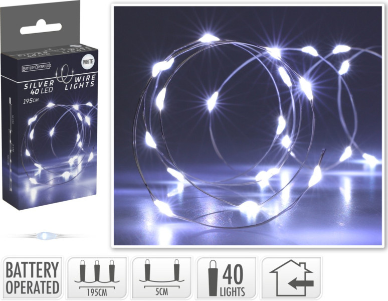 Mondex Světelný LED řetěz CAP 195 cm studená bílá