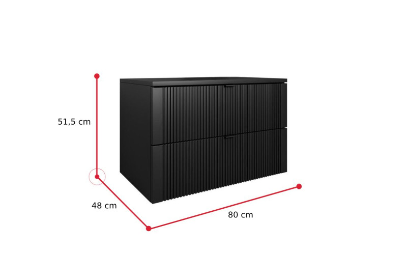 Expedo Koupelnová skříňka pod umyvadlo DAKARI 80x51,5x48, černá/zlatá