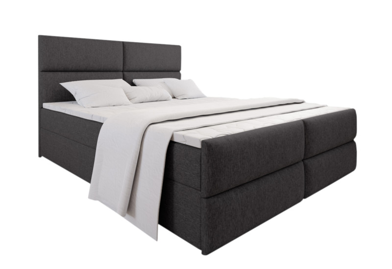 Expedo Čalouněná postel boxspring MILON + topper, 140x200, sawana 05