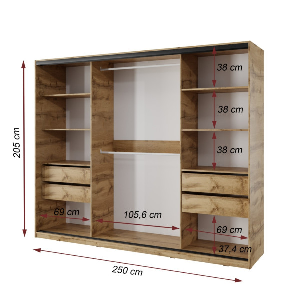 Ložnice NEJBY BARNABA 250K, dub wotan