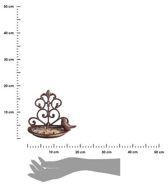 DekorStyle Nástěnné ptačí pítko BIRW II 18,4 cm hnědé