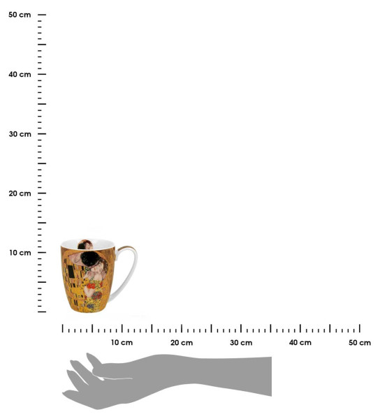 DekorStyle Porcelánový hrnek KLIMT THE KISS 350 ml hnědý