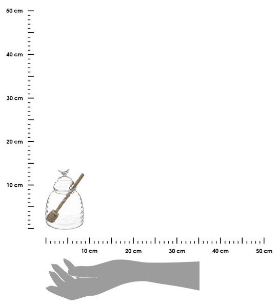 DekorStyle Skleněná dóza na med Roble 400 ml čirá