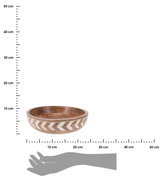 DekorStyle Mísa z mangového dřeva Etnica 24 cm hnědo-bílá