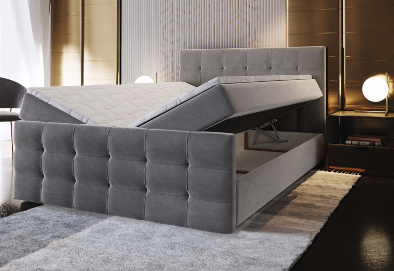 Expedo Čalouněná postel boxspring SAIMON + topper, 160x200, Soft 29