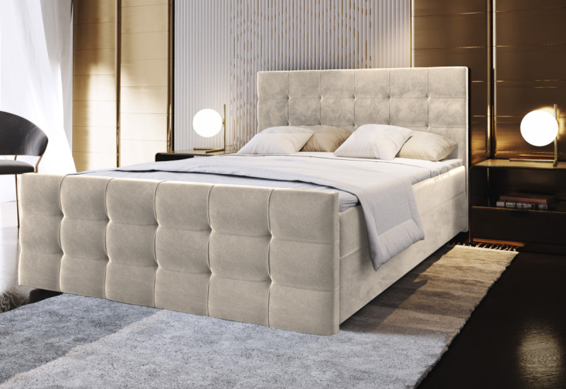 Expedo Čalouněná postel boxspring SAIMON + topper, 160x200, Soft 29