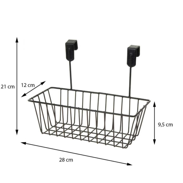 DekorStyle Závěsný koš MEZY 28x15x21 cm černý