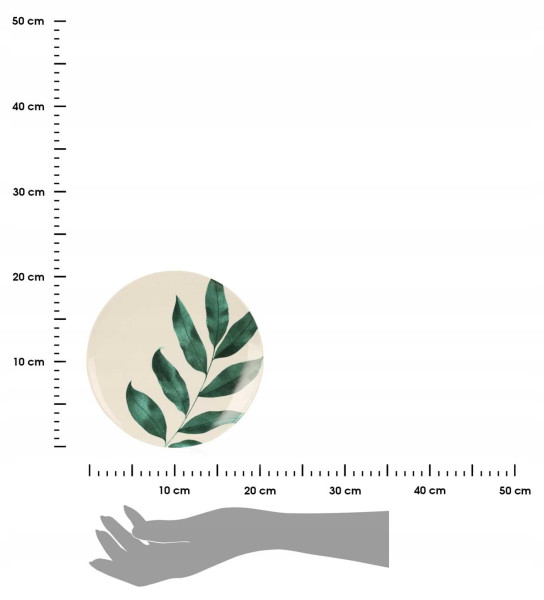 DekorStyle Dezertní talíř Leaf II 20,5 cm bílý/zelený