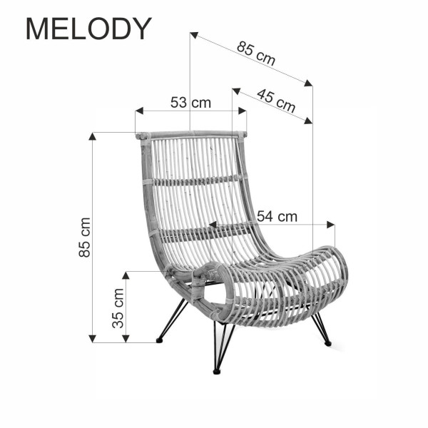 HALMAR Křeslo MELODY přírodní ratan