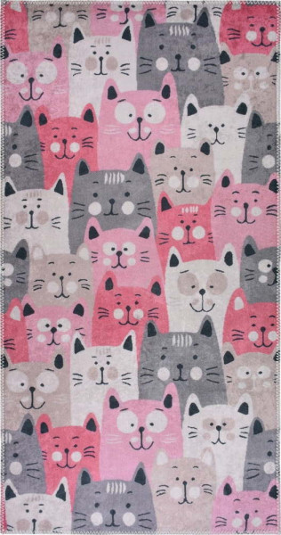 Růžový dětský koberec 100x160 cm Silly Cats – Vitaus