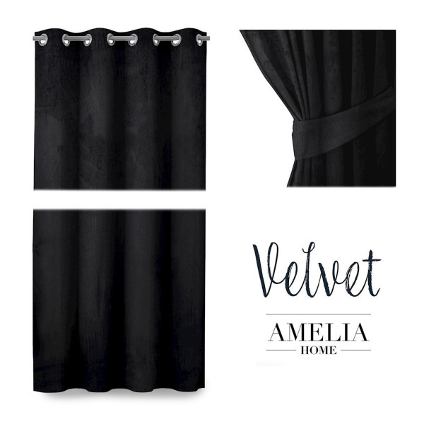 AmeliaHome Závěs Amelia Home Velvet černý, velikost 140x270