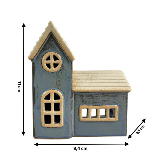 Mondex Since 1986R Vánoční keramická lucerna HYTTE III modrá