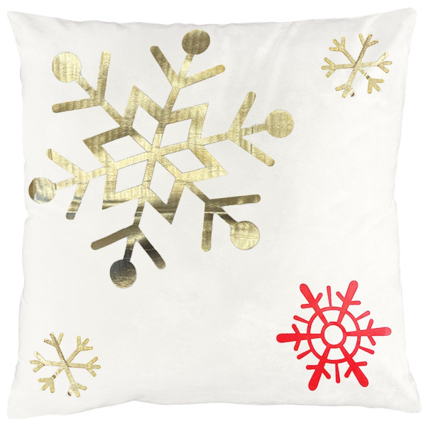 Tutumi Vánoční povlak na polštář Snowflake 45x45 cm bílý/zlatý