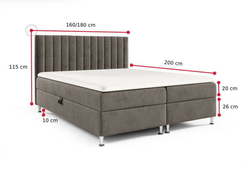 Expedo Čalouněná postel boxspring TEX, 180x200, Fresh 17