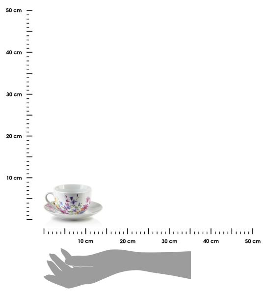 Affekdesign Sada 2 ks šálků s podšálkem Joy 245 ml bílá/vícebarevná II