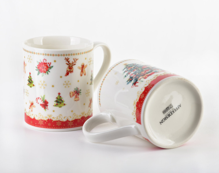 Affekdesign Sada 2 ks porcelánových hrnků NIKOLAO 400 ml bílé