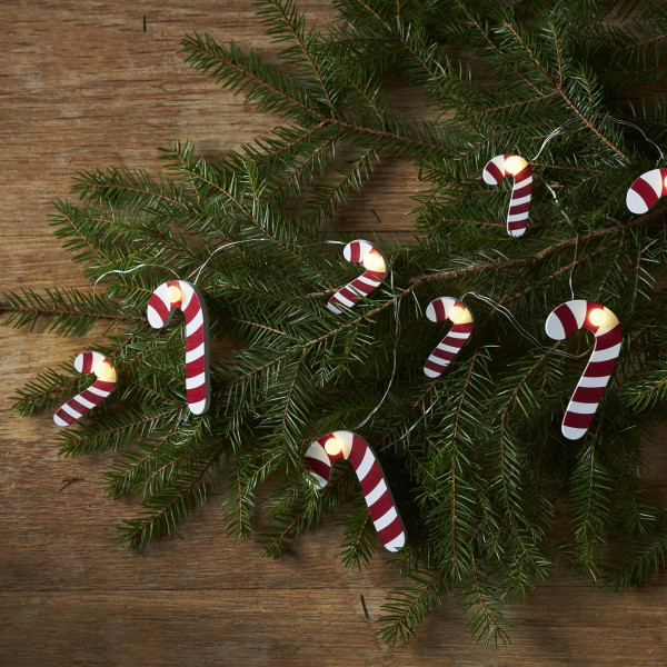 Světelný LED řetěz délka 160 cm Star Trading Candycane - červený/bílý