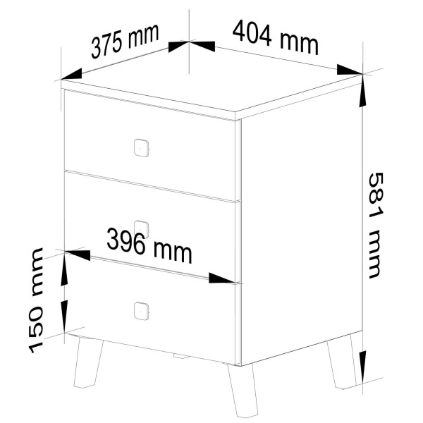 Ak furniture Komoda MOBI K-03 bílá/černá