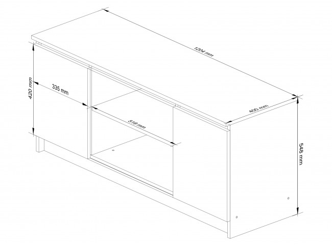 Stolek pod TV RTV 120 2D 1P dub artisan / šedý