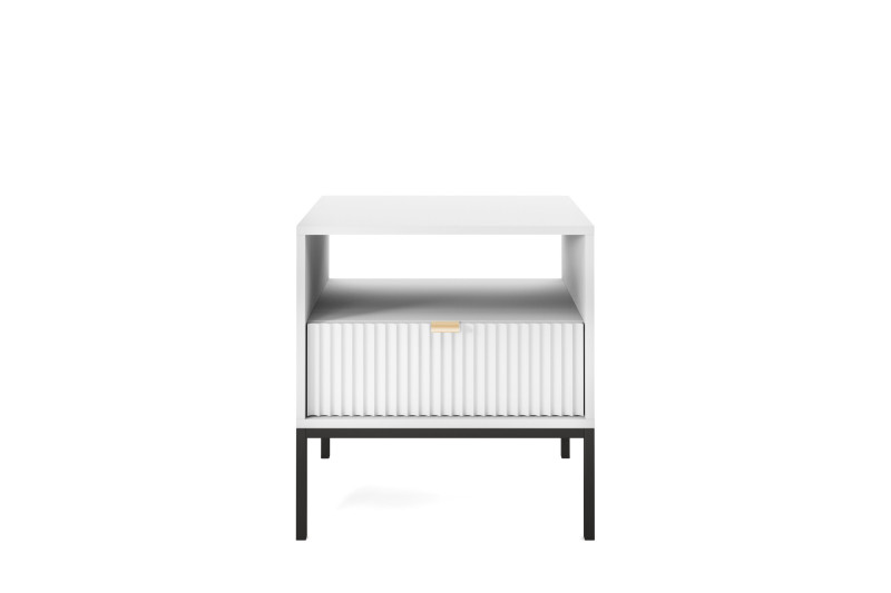 Piaski Noční stolek Nova 54 cm bílý/černý