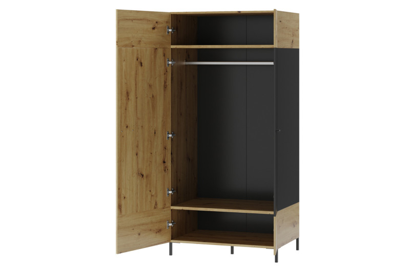 Szynaka Šatní skříň Lucas 70 90 cm dub Artisan/černá