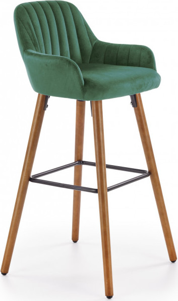 Halmar Barová židle H93 - ořech/zelená