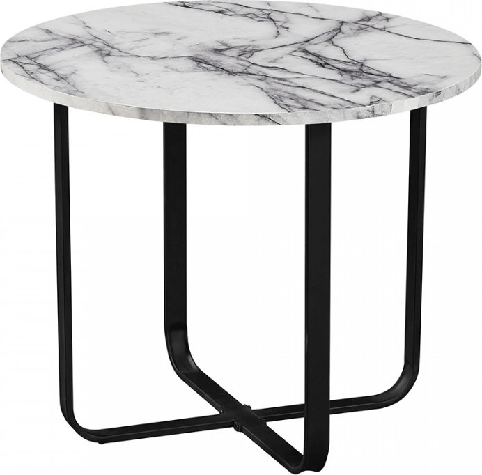 Tempo Kondela Konferenční stolek SALINO - bílý mramor/černý kov + kupón KONDELA10 na okamžitou slevu 3% (kupón uplatníte v košíku)