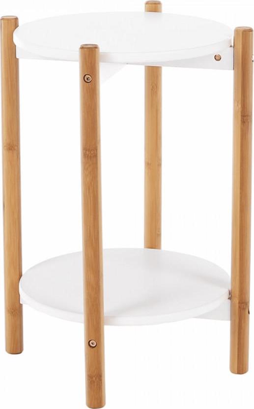 Tempo Kondela Příruční / noční stolek BAMP - bílá / přírodní + kupón KONDELA10 na okamžitou slevu 3% (kupón uplatníte v košíku)