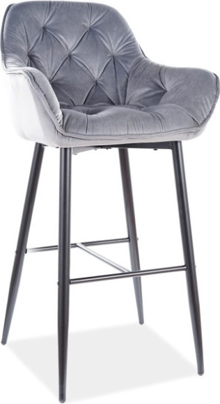 Casarredo Barová čalouněná židle BERI velvet šedá/černá