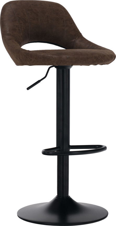 Tempo Kondela Barová židle LORASA NEW - hnědá látka s efektem broušené kůže + kupón KONDELA10 na okamžitou slevu 3% (kupón uplatníte v košíku)