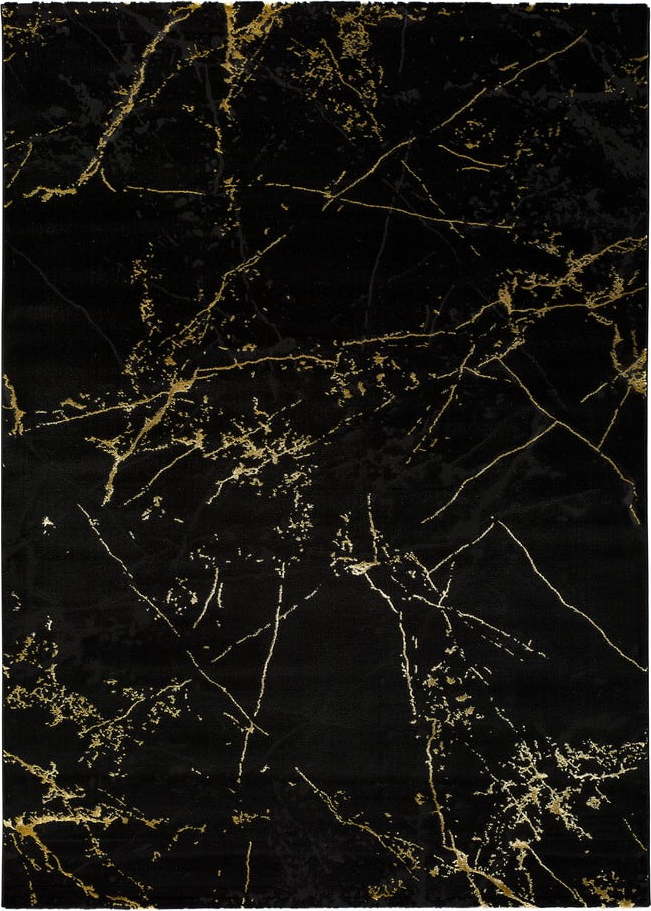 Černý koberec Universal Gold Marble, 140 x 200 cm