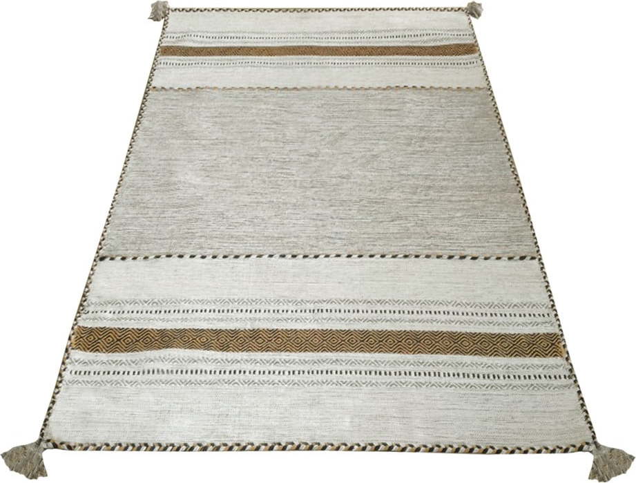 Béžový bavlněný koberec Webtappeti Antique Kilim, 60 x 200 cm