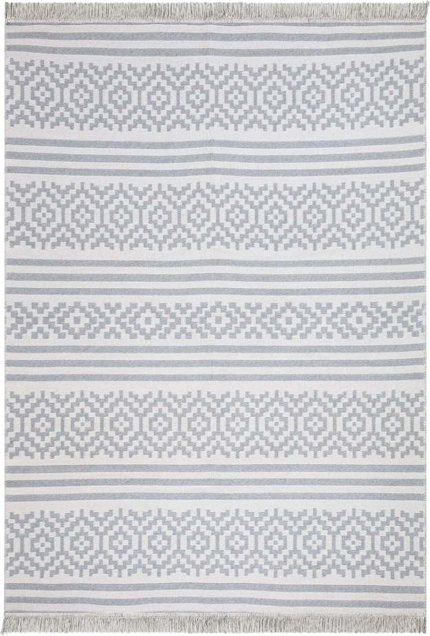 Šedo-bílý bavlněný koberec Oyo home Duo, 60 x 100 cm