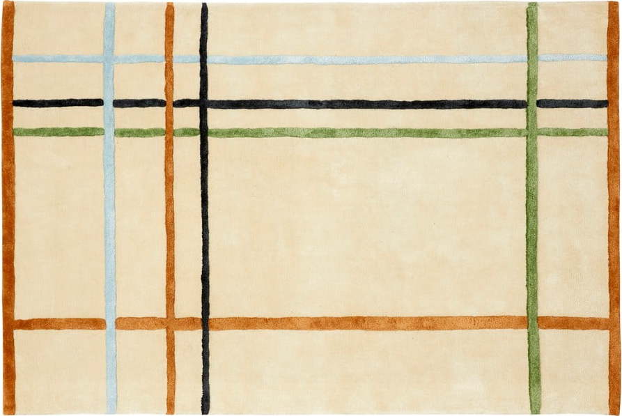 Béžový koberec s příměsí bavlny Hübsch Ester, 120 x 180 cm