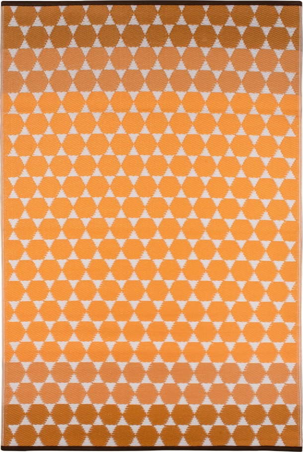 Oranžový venkovní koberec Green Decore Hexagon, 120 x 180 cm