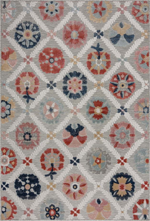 Šedý venkovní koberec 230x160 cm Flora - Flair Rugs