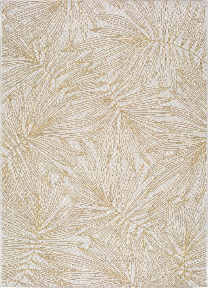 Béžový venkovní koberec Universal Hibis Leaf, 135 x 190 cm