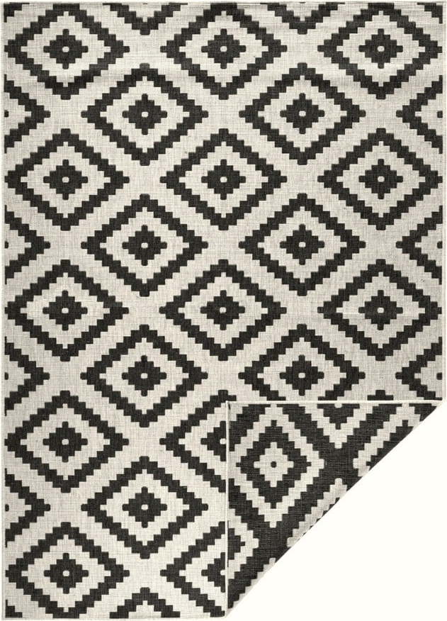 Černo-krémový venkovní koberec NORTHRUGS Malta, 80 x 150 cm
