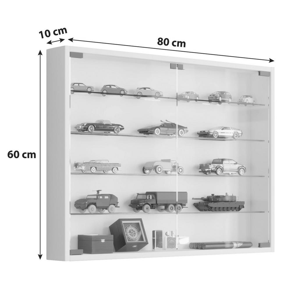 Závěsná vitrína Mandosa L š: 80 cm černá