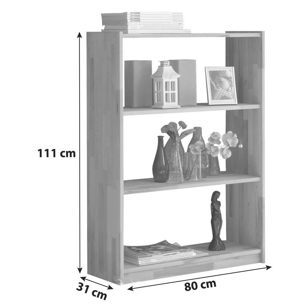 Regál z masivu Simon - buk v: 111cm